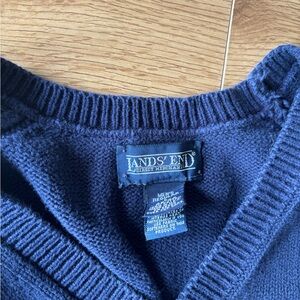 Lands' End Men's Deep Blue V-Neck Sweater